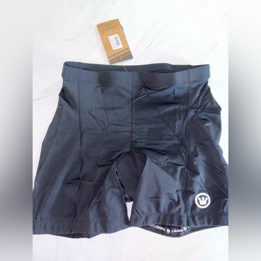 Canari mens black sport bike shorts padded crotch large trishort new nwt